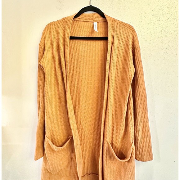 Tickled Teal Women's Long Sleeve Knit Open Front Sweater Cardigan Pockets Sz Med - Picture 2 of 12